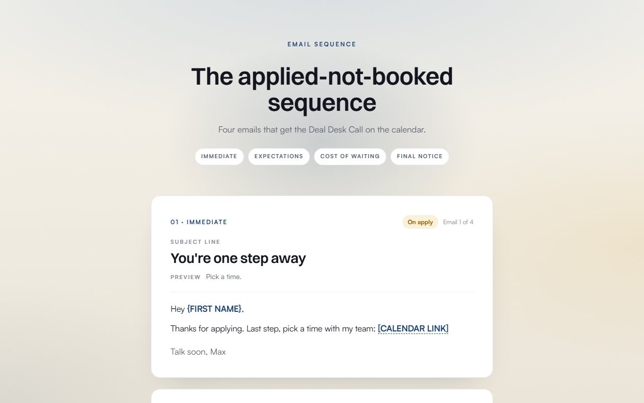 Applied-not-booked preview