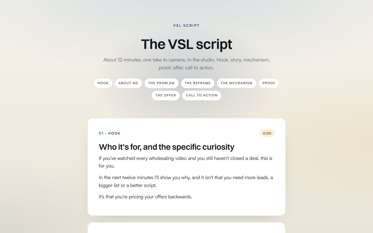 VSL script preview